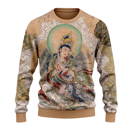 Dunhuang Art Print Crewneck Sweater
