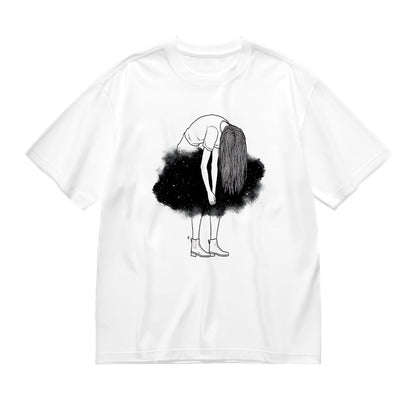 Ballet Dancer Sketch Art Print Women's Fashion Casual T-Shirt