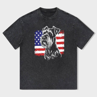 Schnauzer American Flag T-Shirt
