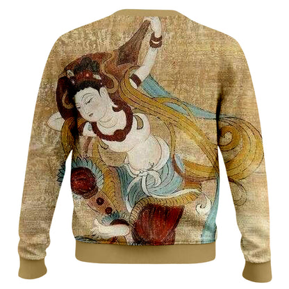 Vintage Dunhuang Art Print Sweater