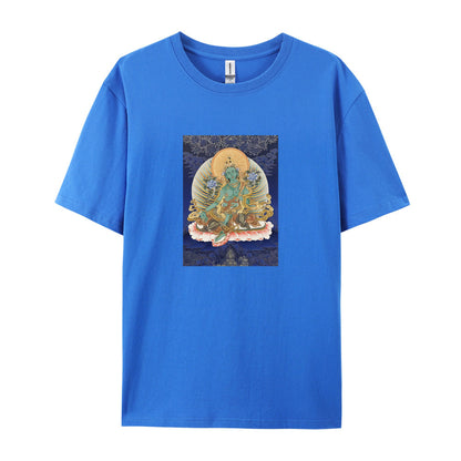 Green Tara Tibetan Buddhist Deity Spiritual Art White T-Shirt
