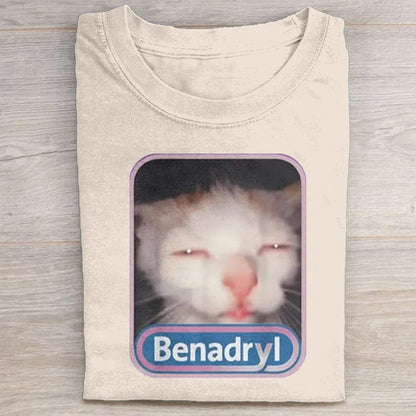Cute Cat Benny Meme Washed T-Shirt