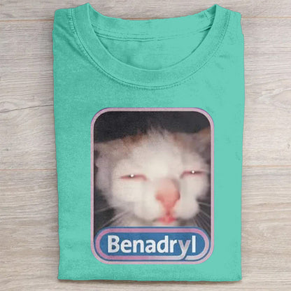 Cute Cat Benny Meme Washed T-Shirt