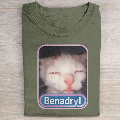 Cute Cat Benny Meme Washed T-Shirt