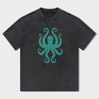 Octopus Graphic T-Shirt for Men Women Unisex Casual Short Sleeve Tee
