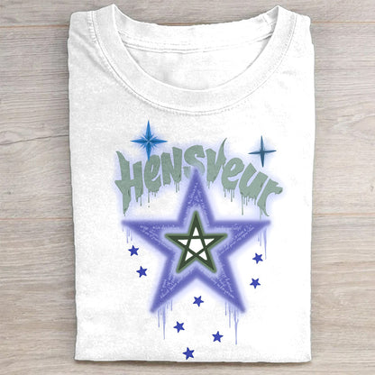 Hensveur Star Graphic White T-Shirt