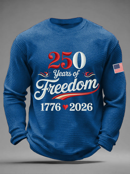 250th Anniversary Waffle Print Casual T-Shirt For Men