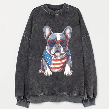 Fashionable French Bulldog Patriotic Style Trendy T-shirt