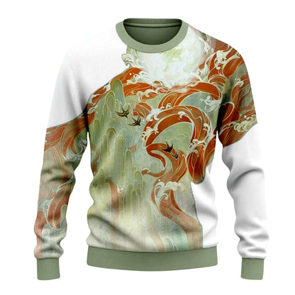Dunhuang Art Print Crewneck Sweater
