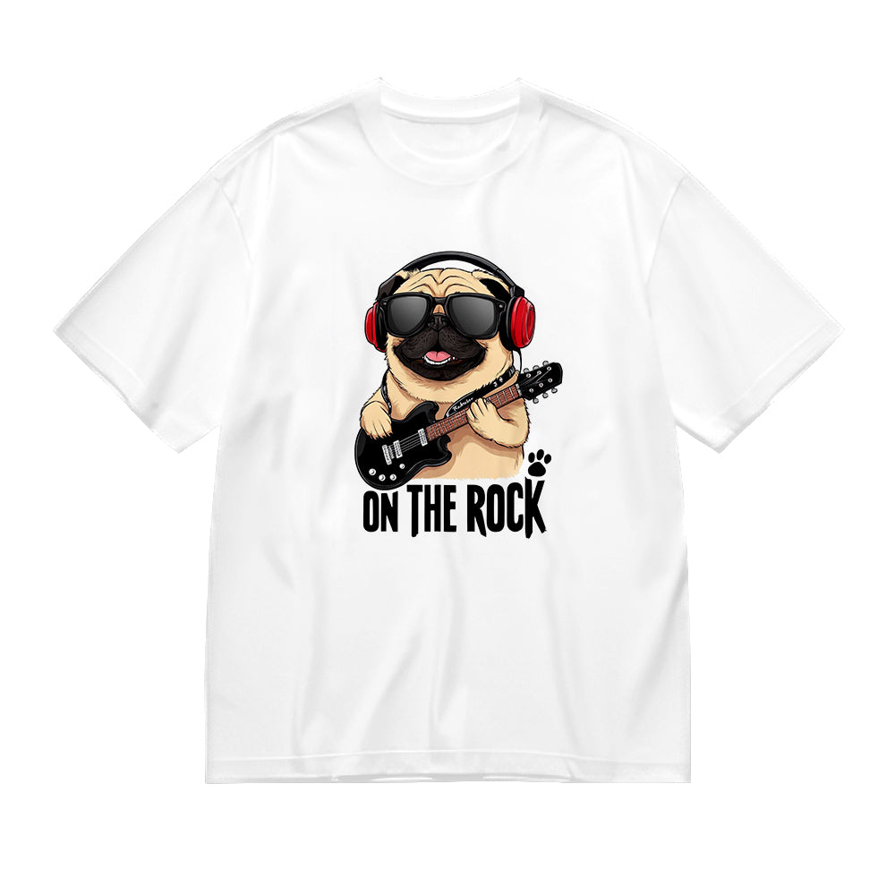 Cute Pug Rocker Graphic T-Shirt