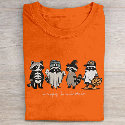 Cute Raccoon Halloween Costume Print T-Shirt