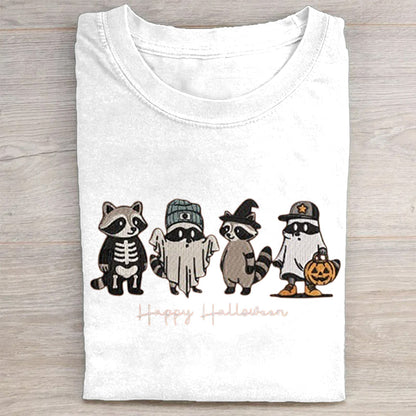 Cute Raccoon Halloween Costume Print T-Shirt
