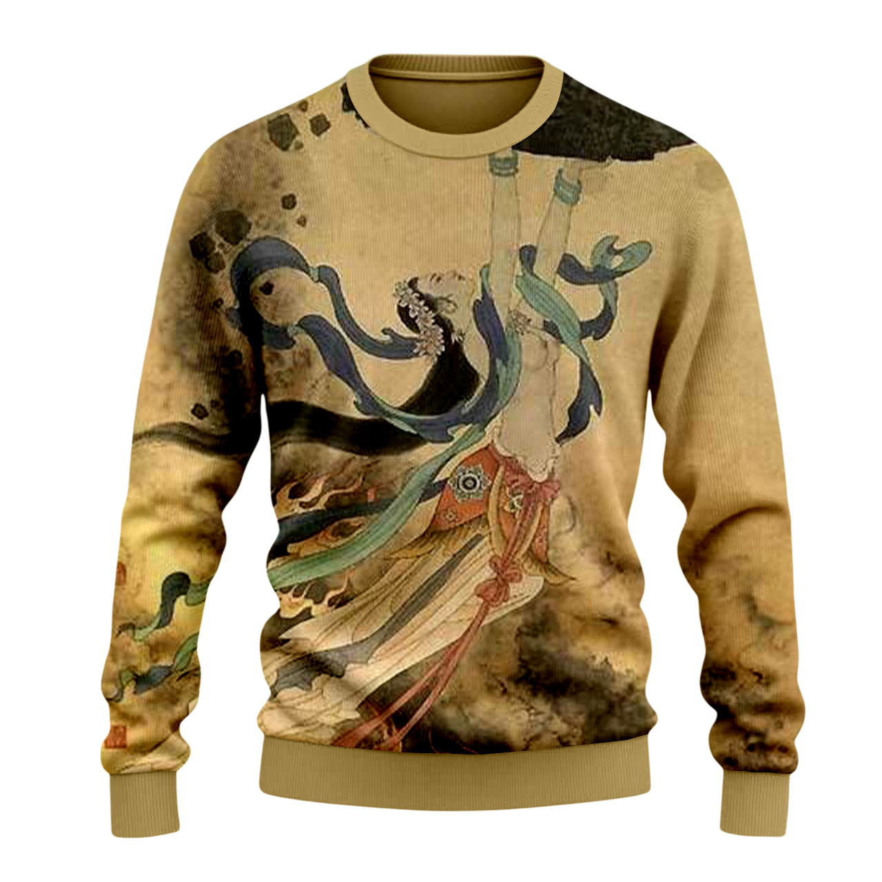 Vintage Dunhuang Art Print Crewneck Sweater