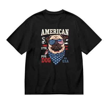 American Pug Dog USA Flag Patriotic T-Shirt