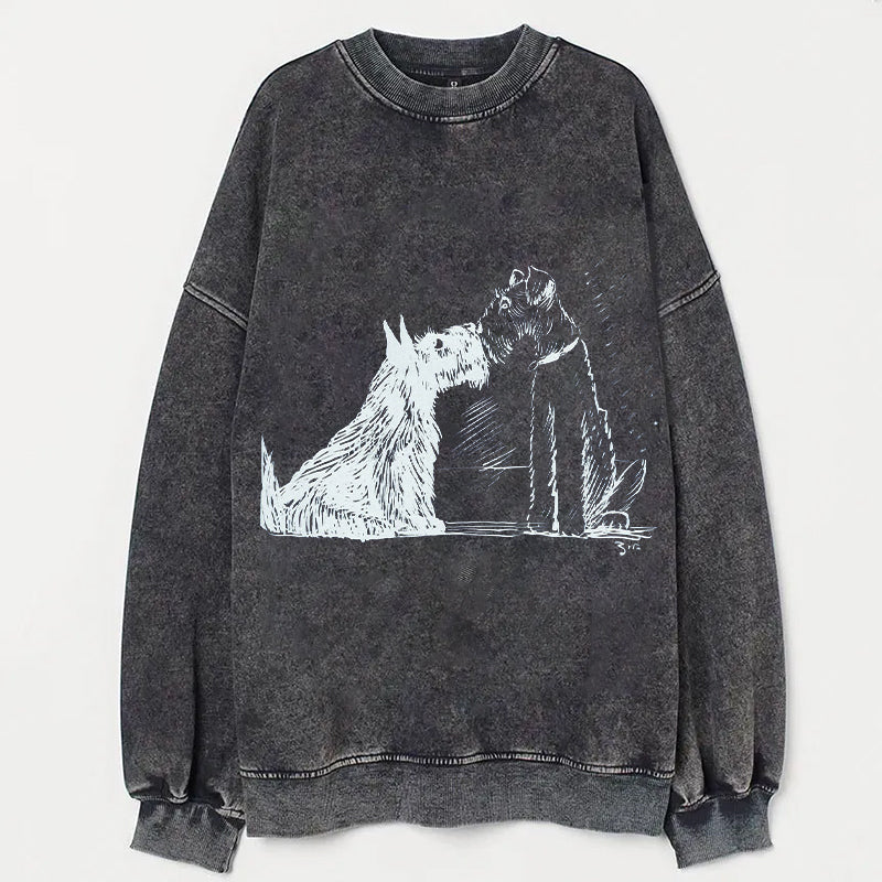 Cute Dog Scrawled Puppy Art Print Casual Sweatshirt
