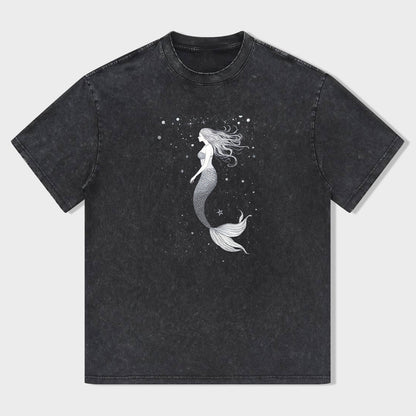Mermaid Graphic Print Women's Casual Short Sleeve T-Shirt