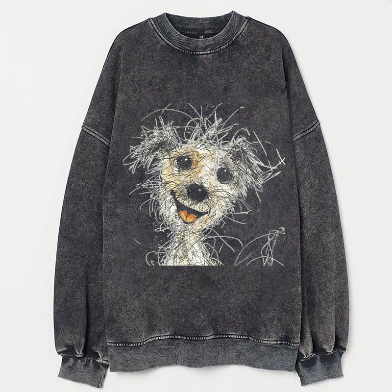 Cute Dog Art Print Casaul Sweatshirt