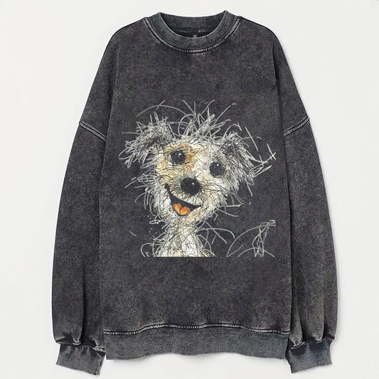 Cute Dog Art Print Casaul Sweatshirt