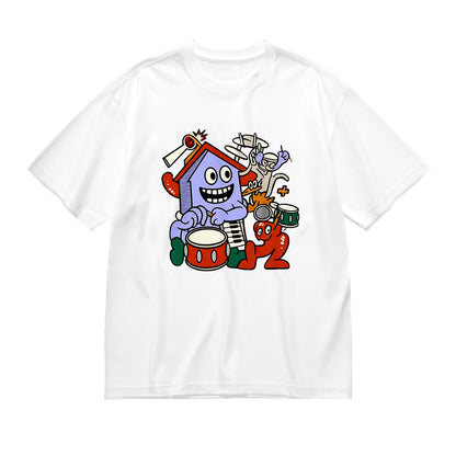 Cute Cartoon Characters Graphic T-Shirt