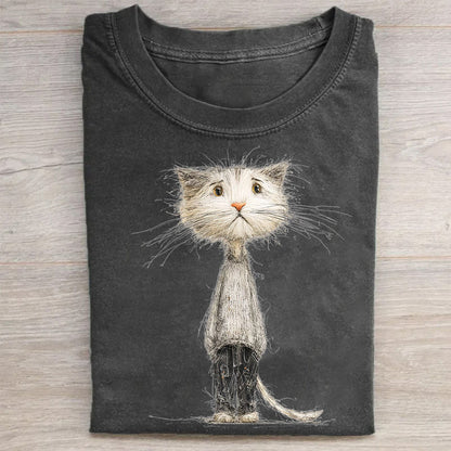 Whimsical Cat Art Print T-Shirt