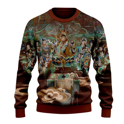 Dunhuang Art Print Crewneck Sweater