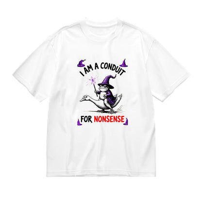 I Am a Conduit for Nonsense Witch Riding Duck Graphic T-Shirt