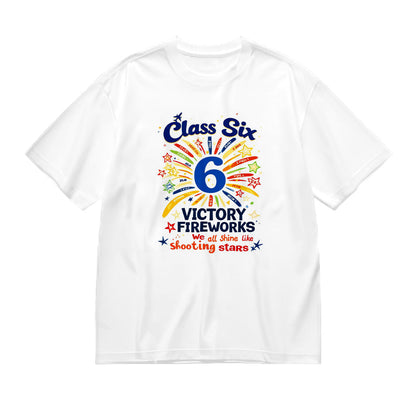 Class Six Victory Fireworks Shooting Stars Graphic T-Shirt