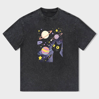 Space Cat Graphic T-Shirt