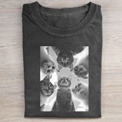 Cat Pattern Graphic T-Shirt
