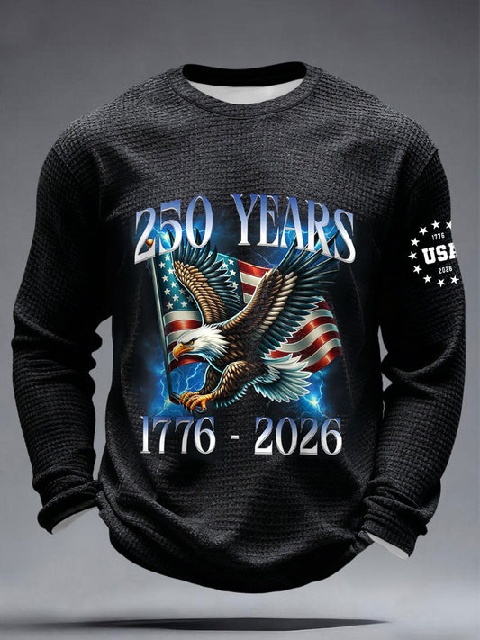 250 Years 1776-2026 Waffle T-Shirts For Men