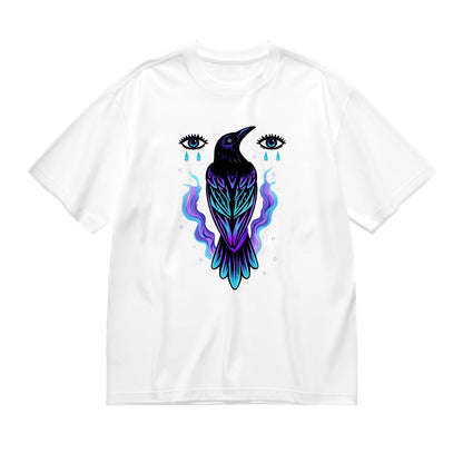 Crow with Tears Artistic Design Men's Graphic T-Shirt