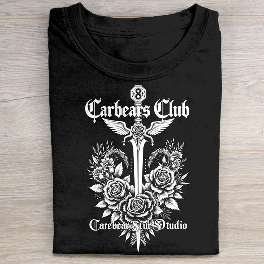 Carbeats Club Cross and Roses Graphic T-Shirt