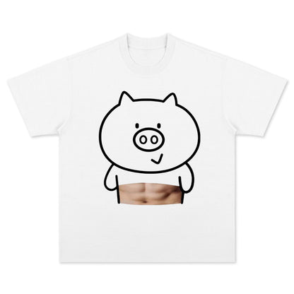 Funny Pig Graphic Cotton Tee