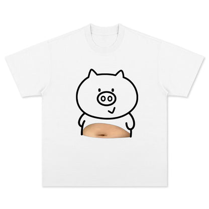 Funny Pig Graphic Cotton Tee