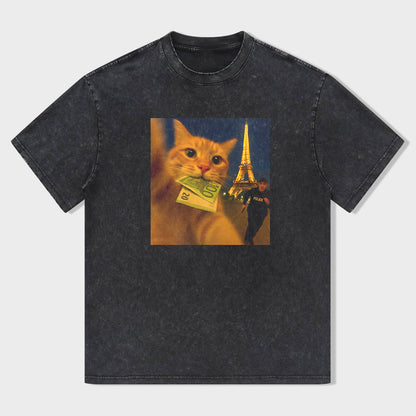 Cat Taking Selfie with Police Funny T-Shirt