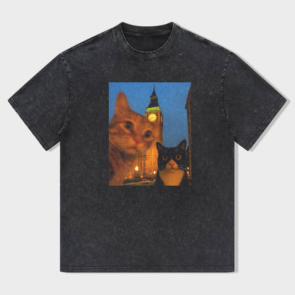 Cat Taking Selfie with Big Ben Funny T-Shirt