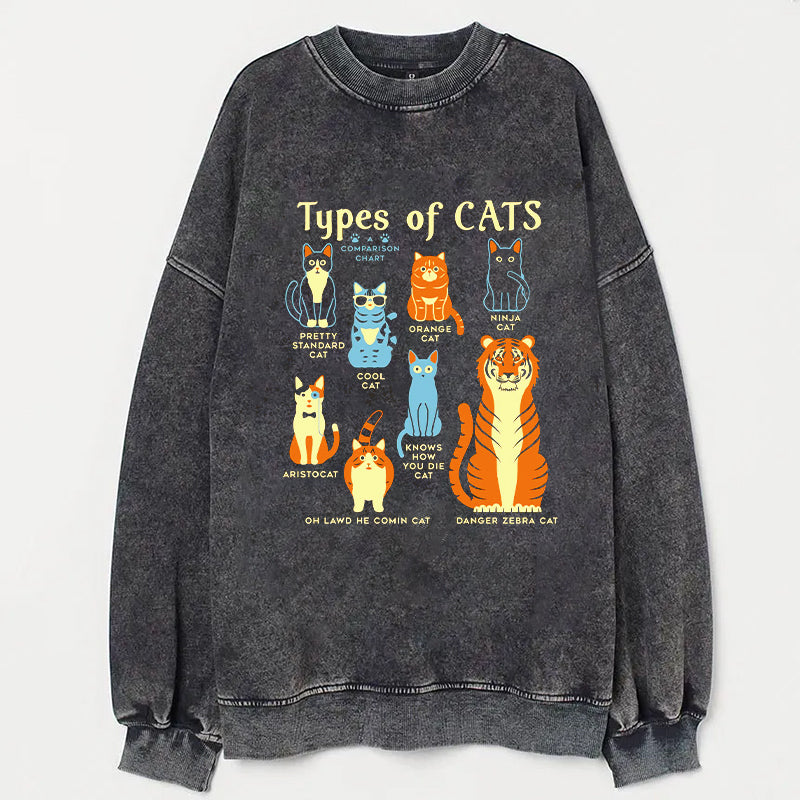Types Of Cats Art Print Casaul Short Sleeve T-shirt