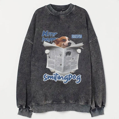 Newspaper dog print t-shirt