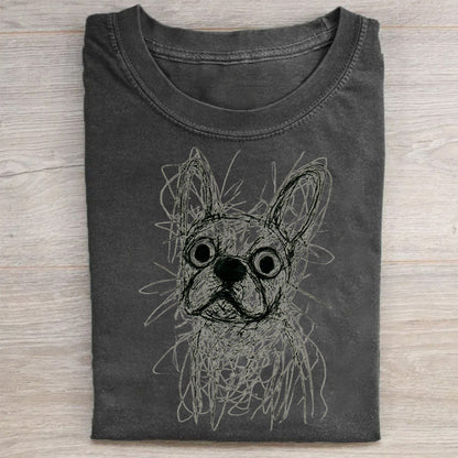 Funny Cute Dog Art Print Casual Short Sleeve T-Shirt