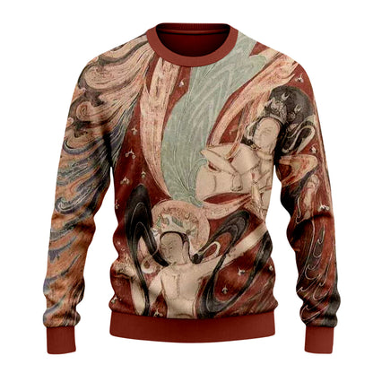 Dunhuang Art Print Long Sleeve Sweater