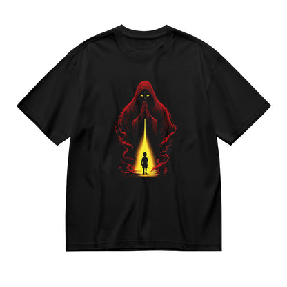 Mystical Flame Cloak Graphic T-Shirt for Men Women Unisex Casual Short Sleeve Tee Shirt with Unique Design Art Print T-Shirt