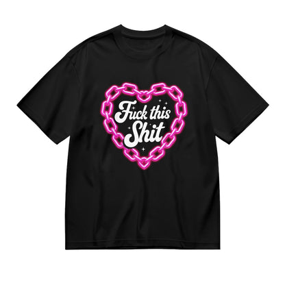Pink Heart Chain Graphic T-Shirt