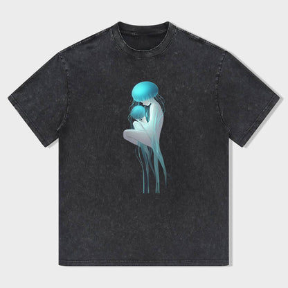 Jellyfish Design Graphic Tee for Men Women Unisex Casual Short Sleeve T-Shirt