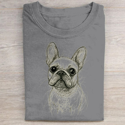 Funny Cute Dog Art Print Casual Short Sleeve T-Shirt