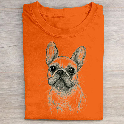 Funny Cute Dog Art Print Casual Short Sleeve T-Shirt