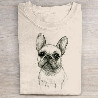 Funny Cute Dog Art Print Casual Short Sleeve T-Shirt
