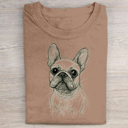 Funny Cute Dog Art Print Casual Short Sleeve T-Shirt