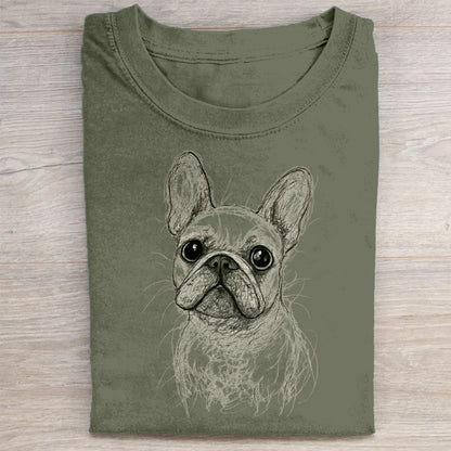 Funny Cute Dog Art Print Casual Short Sleeve T-Shirt
