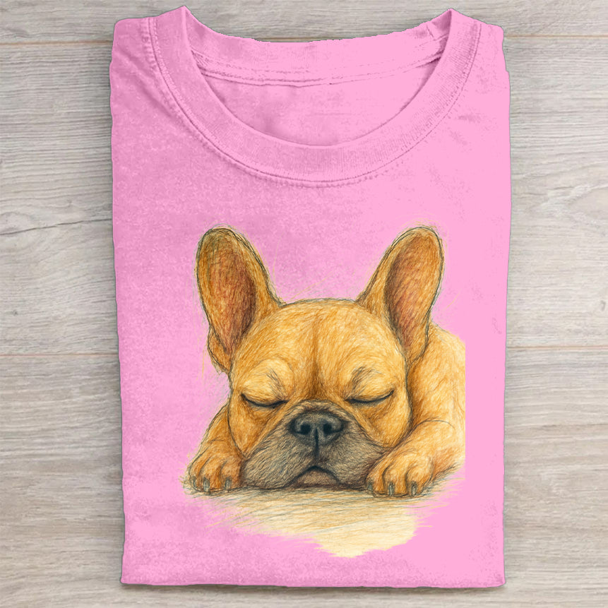 Funny Cute Dog Art Print Casual Short Sleeve T-Shirt