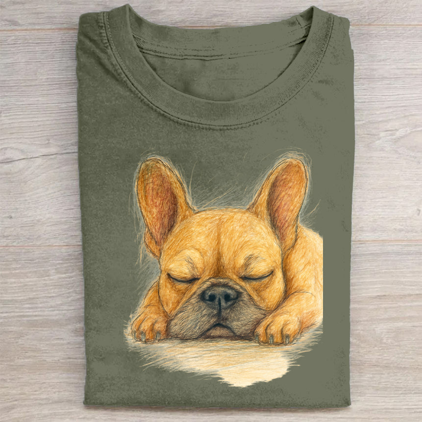 Funny Cute Dog Art Print Casual Short Sleeve T-Shirt